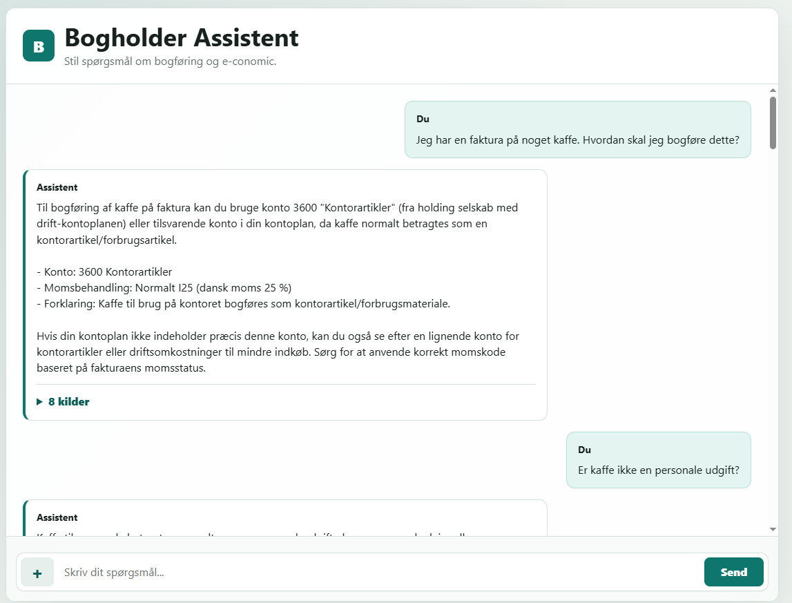 Screenshot af Bogholder Assistent