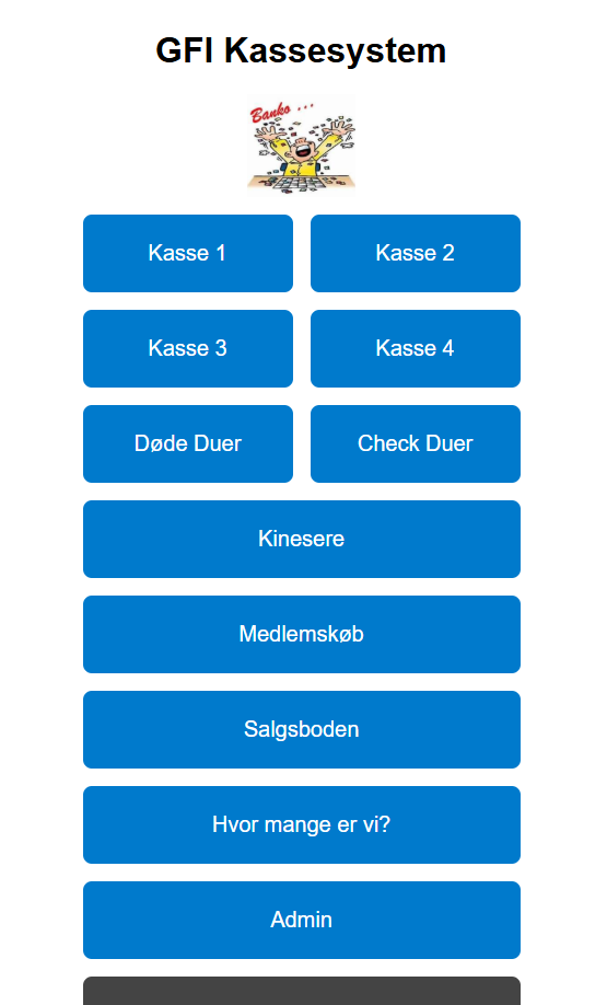 Screenshot af GFI Kassesystem